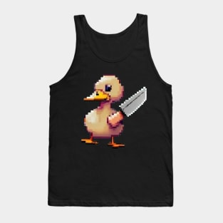 Pixel Art Duck and Knife Tank Top